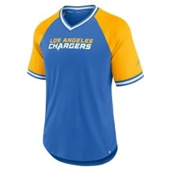 Fanatics Branded Men's Powder Blue Los Angeles Chargers Second Wind Raglan V-Neck T-Shirt 8 Fanatics Branded Men's Powder Blue Los Angeles Chargers Second Wind Raglan V-Neck T-Shirt -Mitchell & Ness store DSCO1147246117 1191 ALT2