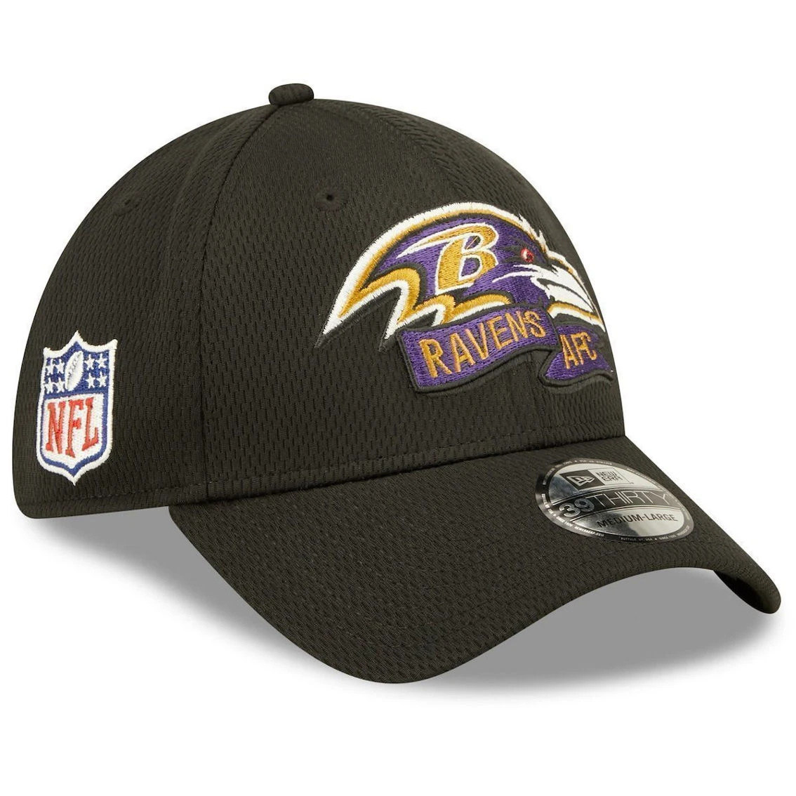 Men's New Era Black Baltimore Ravens 2022 Sideline 39THIRTY Coaches Flex Hat 4 Men's New Era Black Baltimore Ravens 2022 Sideline 39THIRTY Coaches Flex Hat - Image 2