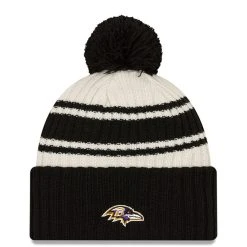 New Era Men's Cream/Black Baltimore Ravens 2022 Sideline Sport Cuffed Pom Knit Hat 7 New Era Men's Cream/Black Baltimore Ravens 2022 Sideline Sport Cuffed Pom Knit Hat -Mitchell & Ness store DSCO1147414827 6662 ALT2