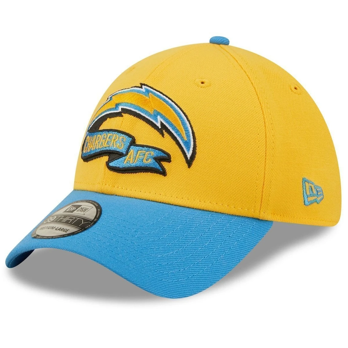 New Era Men's Gold/Blue Los Angeles Chargers 2022 Sideline 39THIRTY Flex Hat 6 New Era Men's Gold/Blue Los Angeles Chargers 2022 Sideline 39THIRTY Flex Hat - Image 4