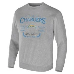 NFL X Darius Rucker Collection By Fanatics Men's Heather Gray Los Angeles Chargers Pullover Sweatshirt -Mitchell & Ness store DSCO1147482182 1927 ALT2