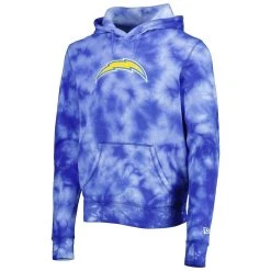 New Era Men's Powder Blue Los Angeles Chargers Team Tie-Dye Pullover Hoodie -Mitchell & Ness store DSCO1147597399 1191 ALT2