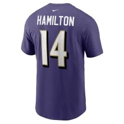Nike Men's Kyle Hamilton Purple Baltimore Ravens Player Name & Number T-Shirt -Mitchell & Ness store DSCO1147616121 2729 ALT3