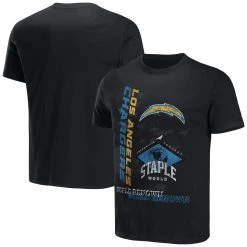 Staple Men's NFL X Black Los Angeles Chargers World Renowned T-Shirt