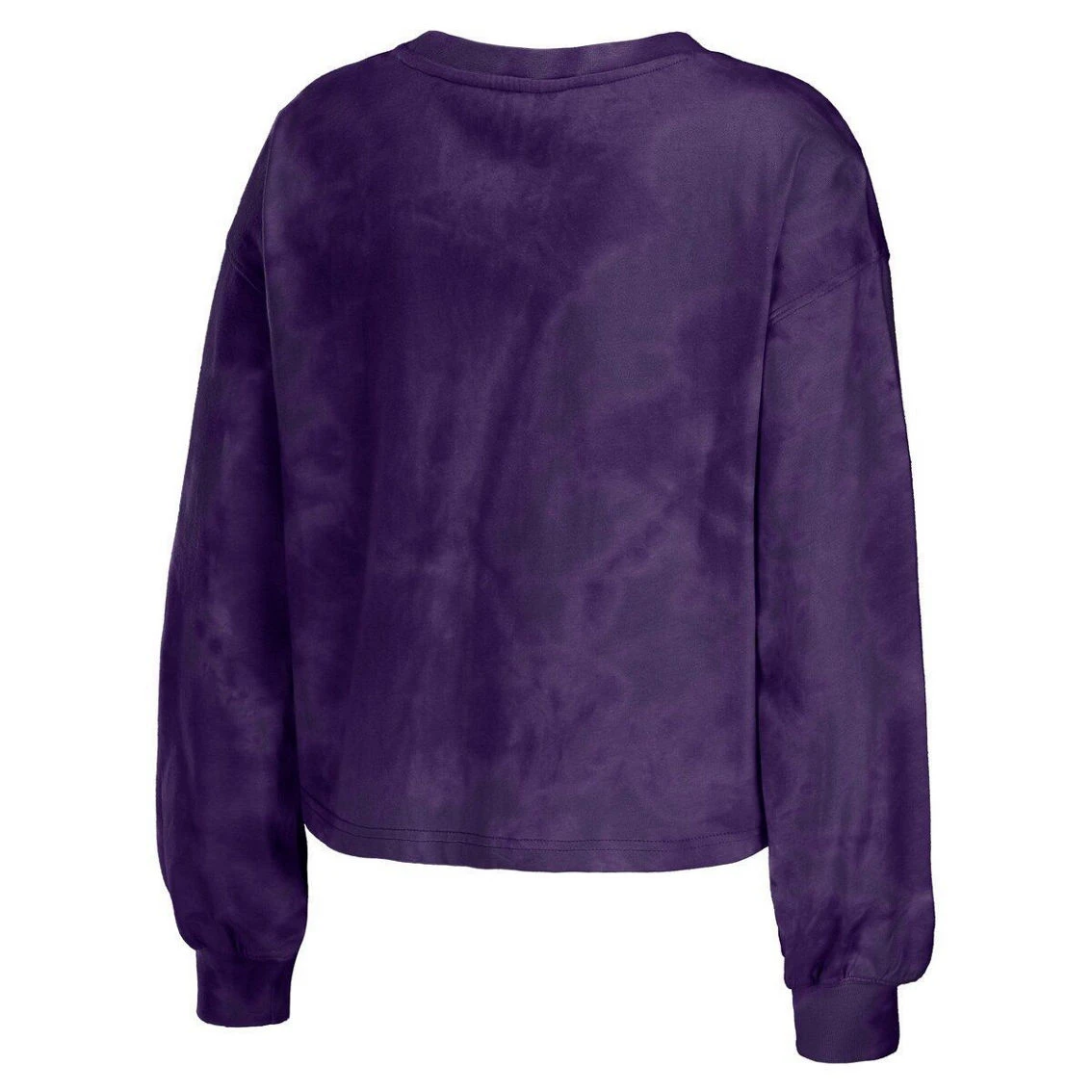 WEAR By Erin Andrews Women's Purple Baltimore Ravens Tie-Dye Cropped Pullover Sweatshirt & Shorts Lounge Set 6 WEAR By Erin Andrews Women's Purple Baltimore Ravens Tie-Dye Cropped Pullover Sweatshirt & Shorts Lounge Set - Image 4
