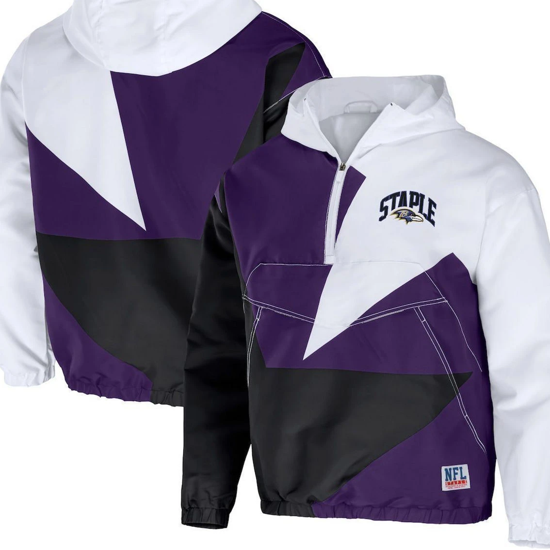 Staple Men's NFL X Purple Baltimore Ravens All Over Print Quarter-Zip Pullover Jacket 3 Staple Men's NFL X Purple Baltimore Ravens All Over Print Quarter-Zip Pullover Jacket