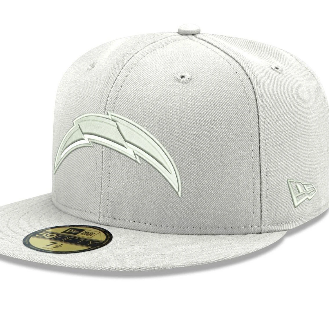 New Era Men's Los Angeles Chargers White On White Logo 59FIFTY Fitted Hat 4 New Era Men's Los Angeles Chargers White On White Logo 59FIFTY Fitted Hat - Image 2