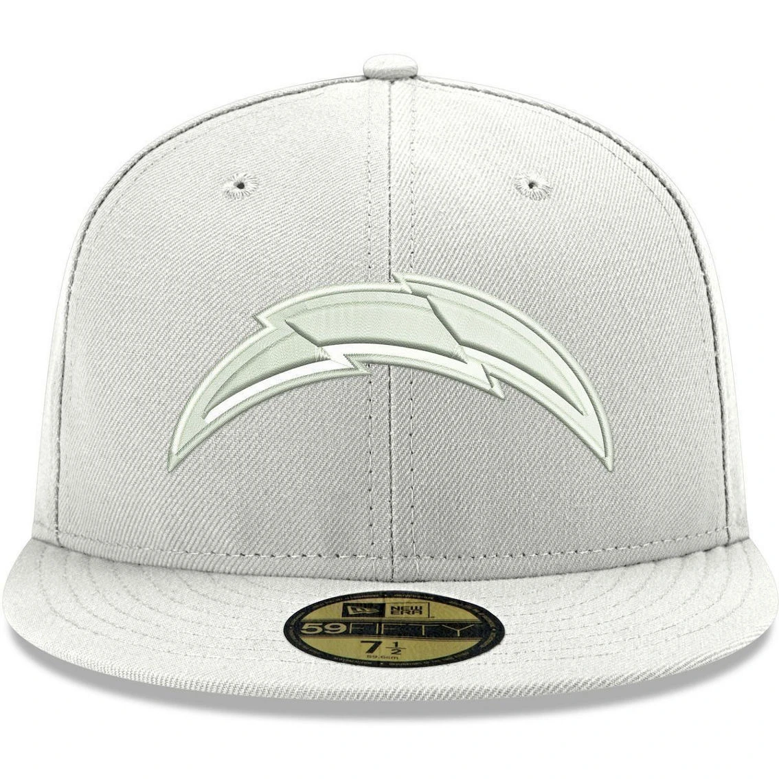 New Era Men's Los Angeles Chargers White On White Logo 59FIFTY Fitted Hat 5 New Era Men's Los Angeles Chargers White On White Logo 59FIFTY Fitted Hat - Image 3