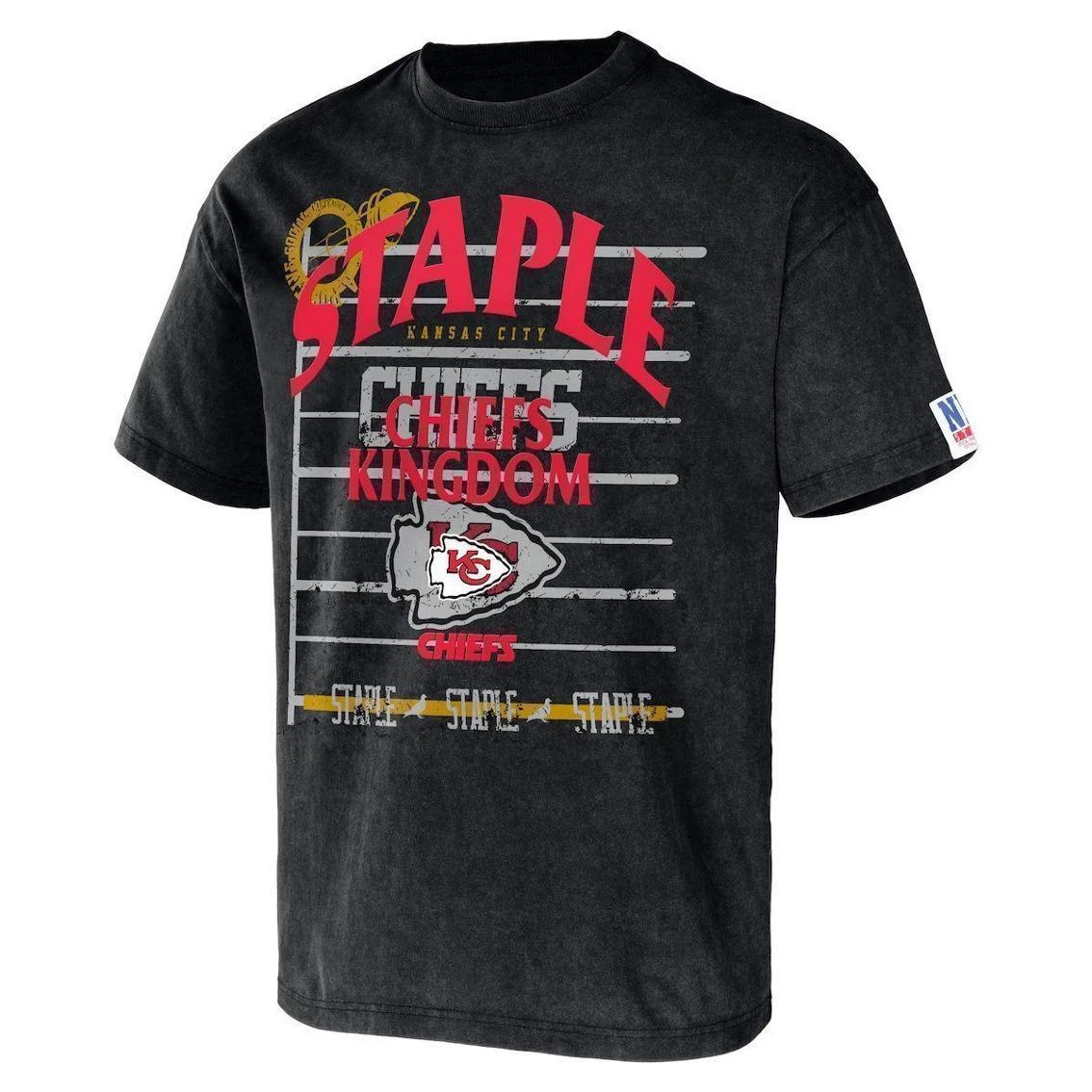 Staple Men's NFL X Black Kansas City Chiefs Throwback Vintage Wash T-Shirt 5 Staple Men's NFL X Black Kansas City Chiefs Throwback Vintage Wash T-Shirt - Image 3