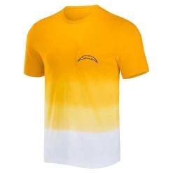 NFL X Darius Rucker Collection By Fanatics Men's Gold/White Los Angeles Chargers Dip Dye Pocket T-Shirt -Mitchell & Ness store DSCO1148305492 1853 ALT2