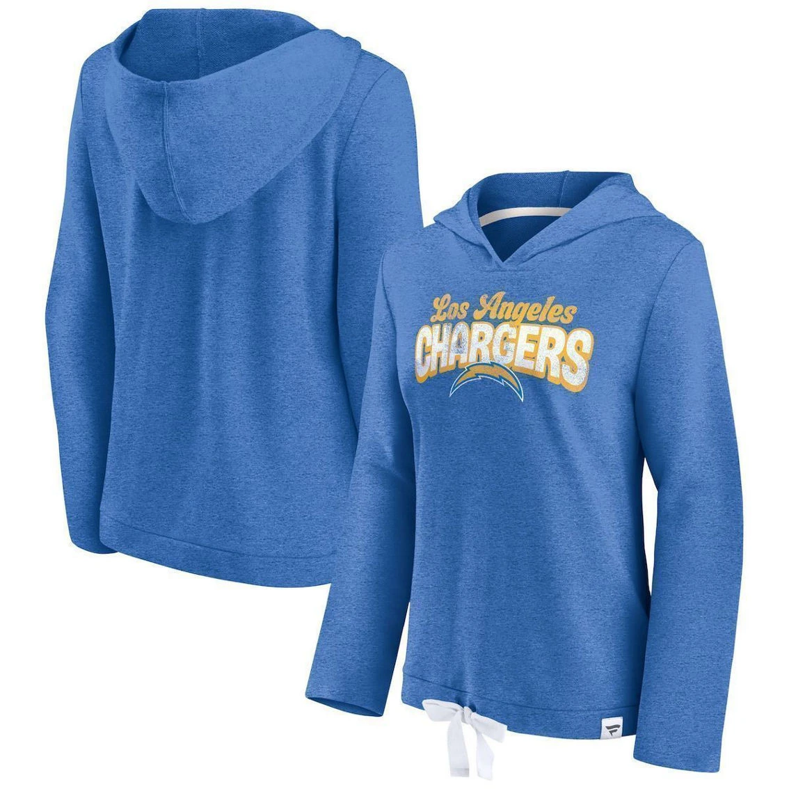 Fanatics Branded Women's Heather Powder Blue Los Angeles Chargers First Team Flowy Cropped Pullover Hoodie 4 Fanatics Branded Women's Heather Powder Blue Los Angeles Chargers First Team Flowy Cropped Pullover Hoodie - Image 2