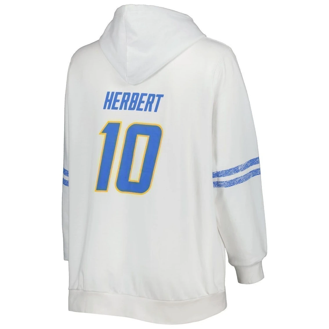 Profile Women's Justin Herbert White/Powder Blue Los Angeles Chargers Plus Size Name & Number Pullover Hoodie 6 Profile Women's Justin Herbert White/Powder Blue Los Angeles Chargers Plus Size Name & Number Pullover Hoodie - Image 4