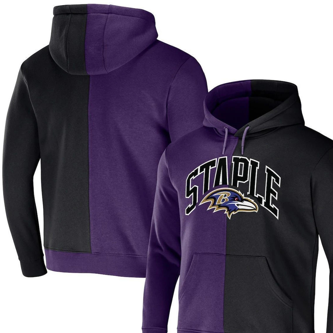 Men's NFL X Staple Purple Baltimore Ravens Split Logo Pullover Hoodie 3 Men's NFL X Staple Purple Baltimore Ravens Split Logo Pullover Hoodie