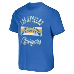 NFL X Darius Rucker Collection By Fanatics Men's Powder Blue Los Angeles Chargers Stripe T-Shirt -Mitchell & Ness store DSCO1148308552 1191 ALT2