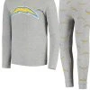 Outerstuff Youth Gray Los Angeles Chargers Long Sleeve T-Shirt & Pants Sleep Set 2 Outerstuff Youth Gray Los Angeles Chargers Long Sleeve T-Shirt & Pants Sleep Set -Mitchell & Ness store DSCO1148308800 1927