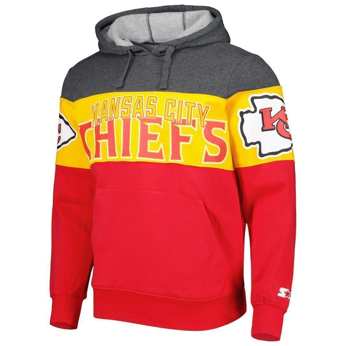 Men's Starter Heather Charcoal/Red Kansas City Chiefs Extreme Pullover Hoodie 5 Men's Starter Heather Charcoal/Red Kansas City Chiefs Extreme Pullover Hoodie - Image 3