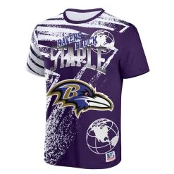 Staple Men's NFL X Purple Baltimore Ravens All Over Print T-Shirt -Mitchell & Ness store DSCO1148316361 2729 ALT2