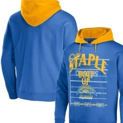 Staple Men's NFL X Blue Los Angeles Chargers Throwback Vintage Wash Pullover Hoodie