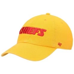 '47 Men's Gold Kansas City Chiefs Clean Up Script Adjustable Hat