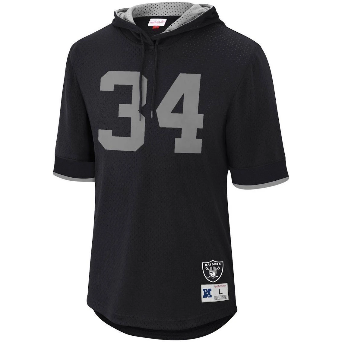Men's Mitchell & Ness Bo Jackson Black Los Angeles Raiders Retired Player Mesh Name & Number Hoodie T-Shirt 5 Men's Mitchell & Ness Bo Jackson Black Los Angeles Raiders Retired Player Mesh Name & Number Hoodie T-Shirt - Image 3