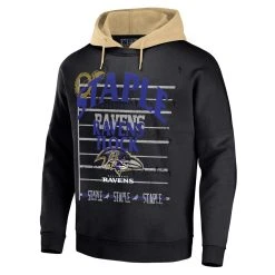 Staple Men's NFL X Black Baltimore Ravens Throwback Vintage Wash Pullover Hoodie -Mitchell & Ness store DSCO1148325178 1007 ALT2