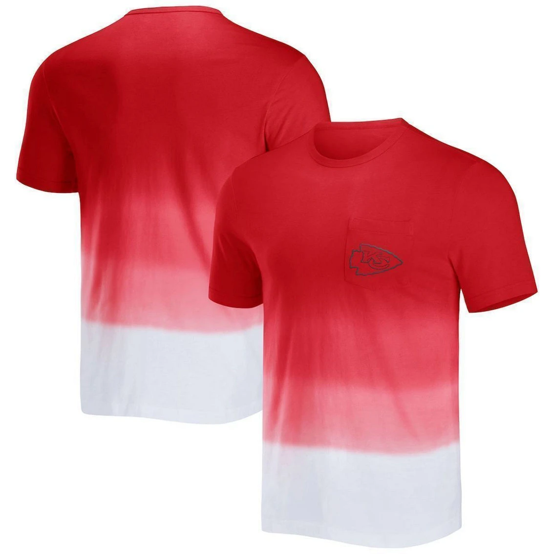 NFL X Darius Rucker Collection By Fanatics Men's Red/White Kansas City Chiefs Dip Dye Pocket T-Shirt 3 NFL X Darius Rucker Collection By Fanatics Men's Red/White Kansas City Chiefs Dip Dye Pocket T-Shirt