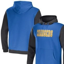 NFL X Darius Rucker Collection By Fanatics Men's Powder Blue/Charcoal Los Angeles Chargers Colorblock Pullover Hoodie