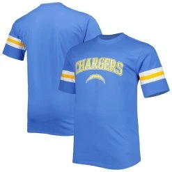 Profile Men's Powder Blue Los Angeles Chargers Big & Tall Arm Stripe T-Shirt