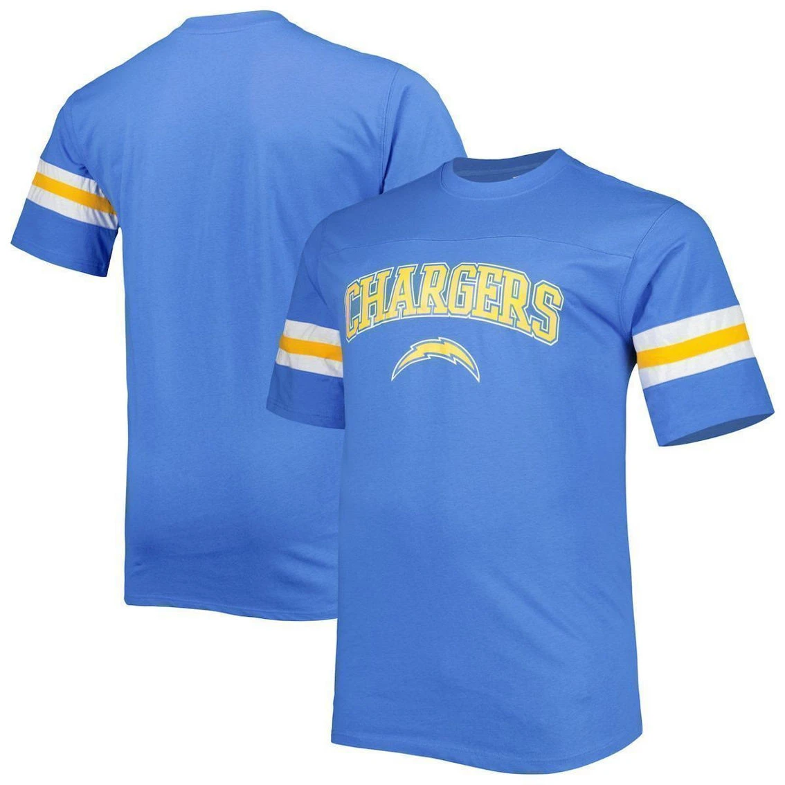 Profile Men's Powder Blue Los Angeles Chargers Big & Tall Arm Stripe T-Shirt 3 Profile Men's Powder Blue Los Angeles Chargers Big & Tall Arm Stripe T-Shirt