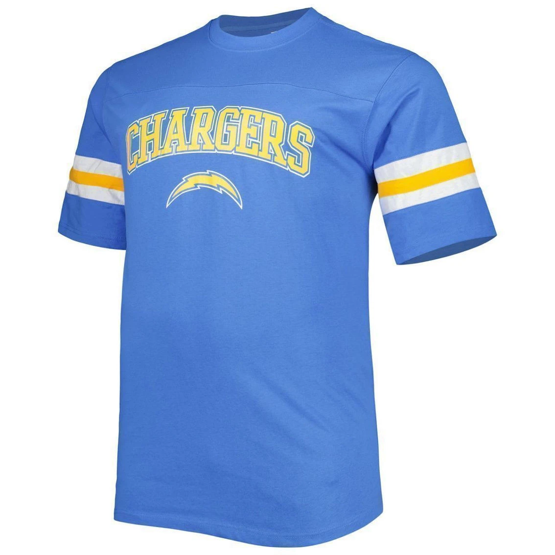 Profile Men's Powder Blue Los Angeles Chargers Big & Tall Arm Stripe T-Shirt 5 Profile Men's Powder Blue Los Angeles Chargers Big & Tall Arm Stripe T-Shirt - Image 3