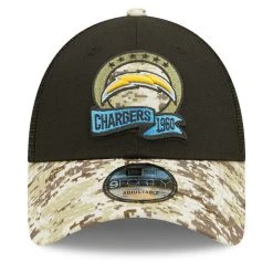 New Era Men's Black/Camo Los Angeles Chargers 2022 Salute To Service 9FORTY Snapback Trucker Hat -Mitchell & Ness store DSCO1150331714 1007 ALT2