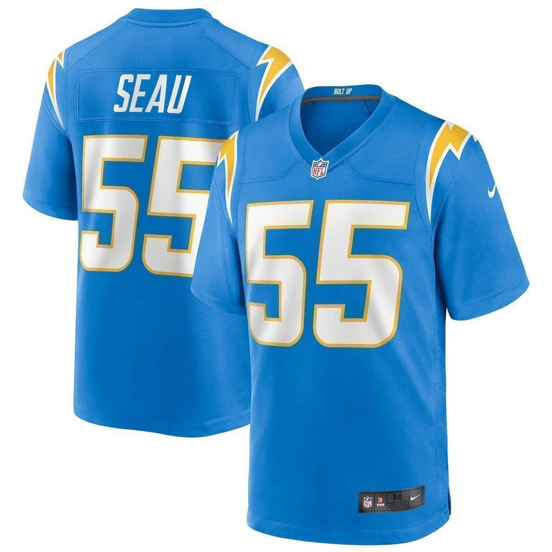 Nike Men's Junior Seau Powder Blue Los Angeles Chargers Game Retired Player Jersey 4 Nike Men's Junior Seau Powder Blue Los Angeles Chargers Game Retired Player Jersey - Image 2