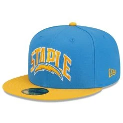 New Era X Staple Men's Powder Blue/Gold Los Angeles Chargers NFL X Collection 59FIFTY Fitted Hat 9 New Era X Staple Men's Powder Blue/Gold Los Angeles Chargers NFL X Collection 59FIFTY Fitted Hat -Mitchell & Ness store DSCO1150497440 1191 ALT3