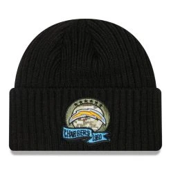 New Era Men's Black Los Angeles Chargers 2022 Salute To Service Knit Hat