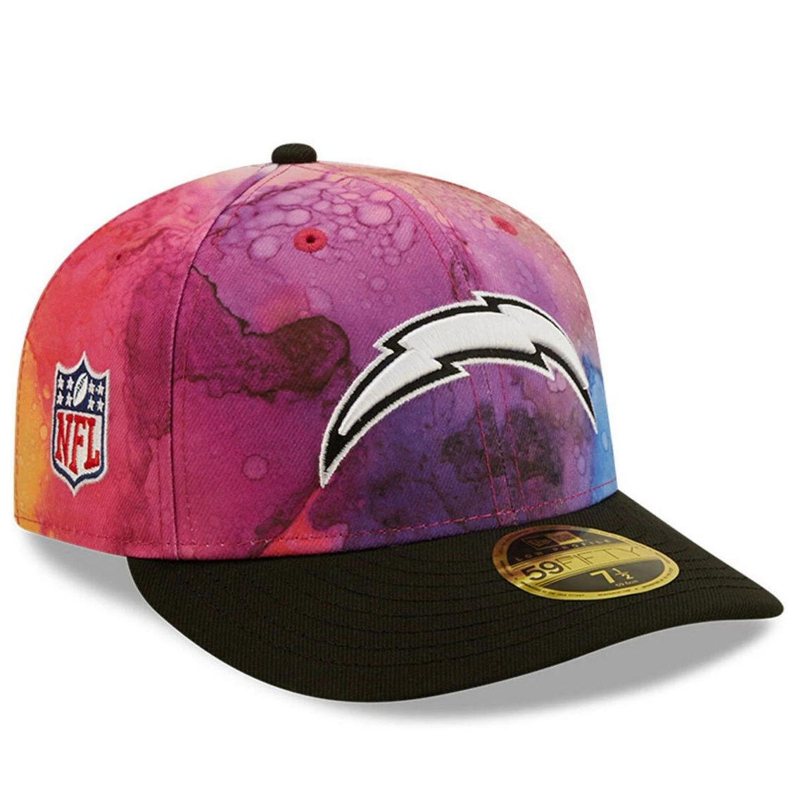 Men's New Era Pink/Black Los Angeles Chargers 2022 NFL Crucial Catch Low Profile 59FIFTY Fitted Hat 3 Men's New Era Pink/Black Los Angeles Chargers 2022 NFL Crucial Catch Low Profile 59FIFTY Fitted Hat