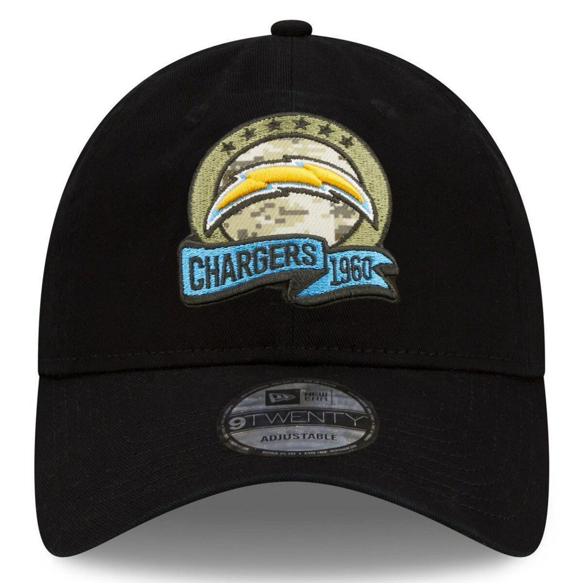 New Era Men's Black Los Angeles Chargers 2022 Salute To Service 9TWENTY Adjustable Hat 5 New Era Men's Black Los Angeles Chargers 2022 Salute To Service 9TWENTY Adjustable Hat - Image 3
