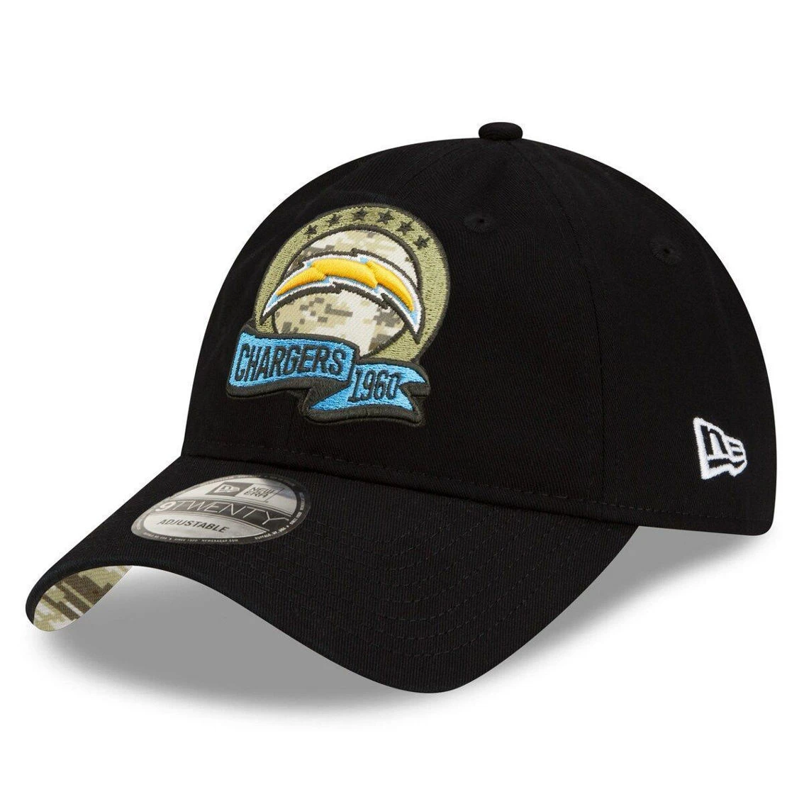 New Era Men's Black Los Angeles Chargers 2022 Salute To Service 9TWENTY Adjustable Hat 6 New Era Men's Black Los Angeles Chargers 2022 Salute To Service 9TWENTY Adjustable Hat - Image 4