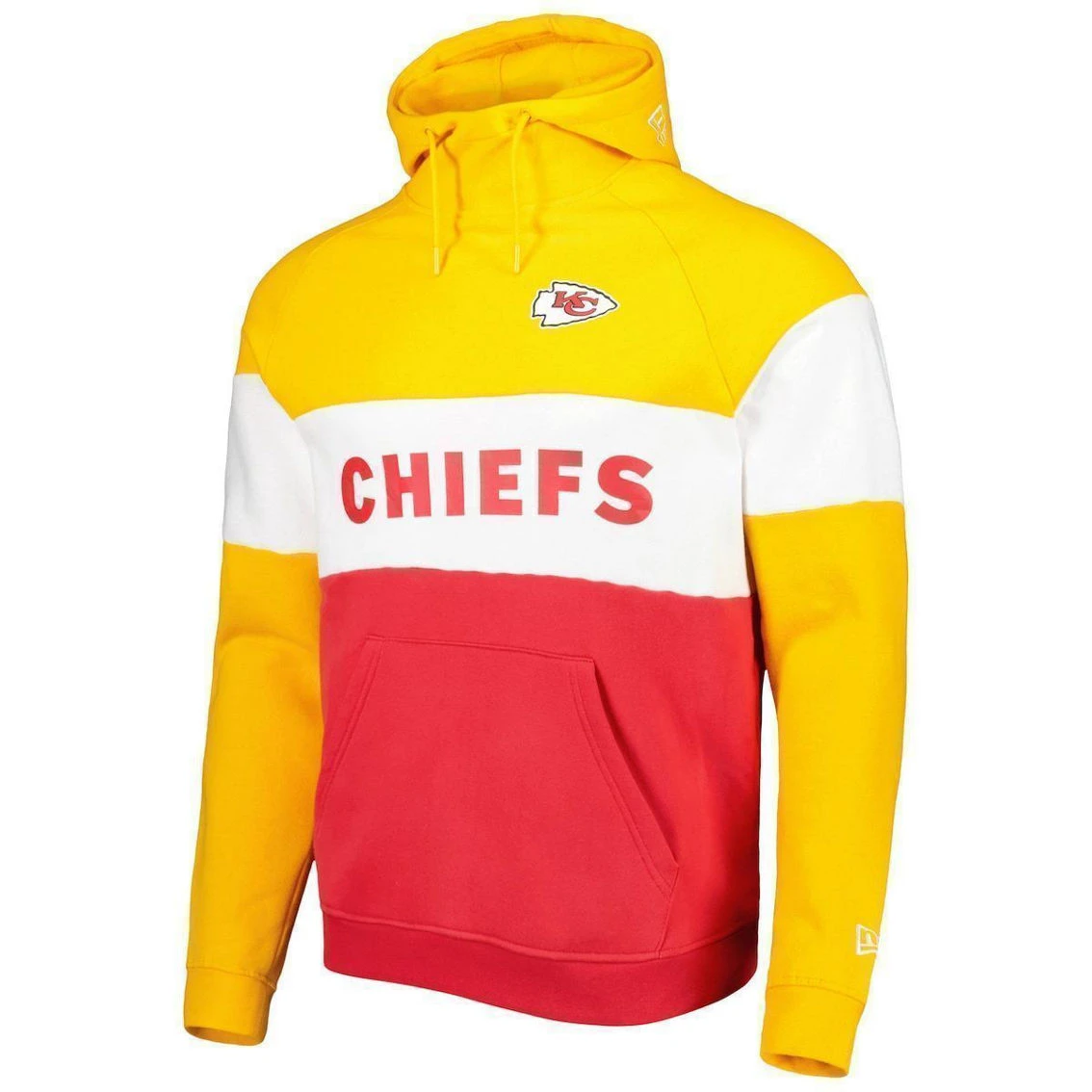 New Era Men's Red/Gold Kansas City Chiefs Colorblock Current Pullover Hoodie 5 New Era Men's Red/Gold Kansas City Chiefs Colorblock Current Pullover Hoodie - Image 3
