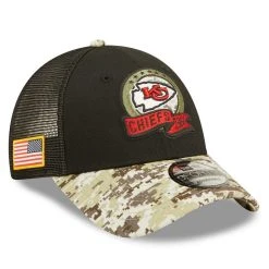 New Era Men's Black/Camo Kansas City Chiefs 2022 Salute To Service 9FORTY Snapback Trucker Hat -Mitchell & Ness store DSCO1150992309 1007 ALT1