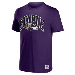 Staple Men's NFL X Purple Baltimore Ravens Logo Lockup T-Shirt -Mitchell & Ness store DSCO1151104160 2729 ALT2