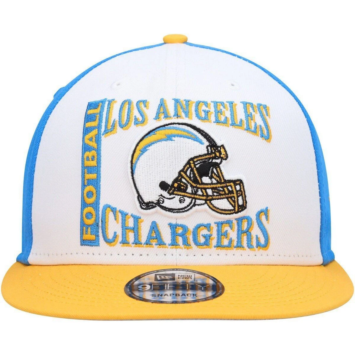 New Era Men's White/Gold Los Angeles Chargers Retro Sport 9FIFTY Snapback Hat 5 New Era Men's White/Gold Los Angeles Chargers Retro Sport 9FIFTY Snapback Hat - Image 3