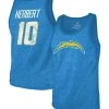 Majestic Threads Men's Threads Justin Herbert Heathered Powder Blue Los Angeles Chargers Name & Number Tri-Blend Tank Top -Mitchell & Ness store DSCO1151427852 1191
