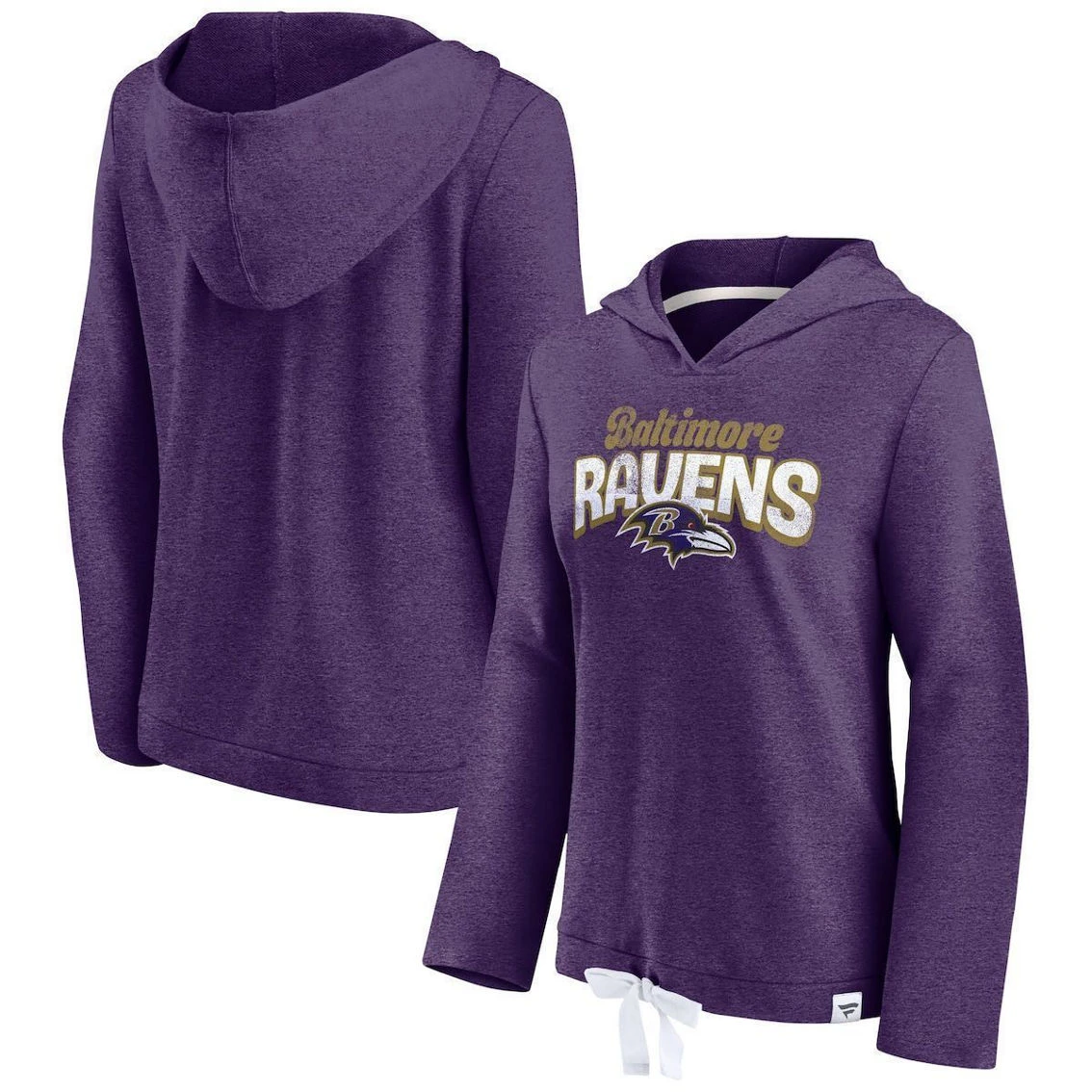Women's Fanatics Branded Heathered Purple Baltimore Ravens First Team Flowy Pullover Hoodie 3 Women's Fanatics Branded Heathered Purple Baltimore Ravens First Team Flowy Pullover Hoodie