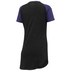 Women's Concepts Sport Black/Heathered Purple Baltimore Ravens Meter Raglan V-Neck Knit Nightshirt -Mitchell & Ness store DSCO1151839531 1007 ALT3