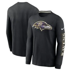 Men's Nike Black Baltimore Ravens Fashion Tri-Blend Long Sleeve T-Shirt