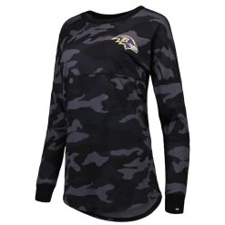 New Era Women's Black Baltimore Ravens Camo Long Sleeve T-Shirt -Mitchell & Ness store DSCO1151839951 1007 ALT2