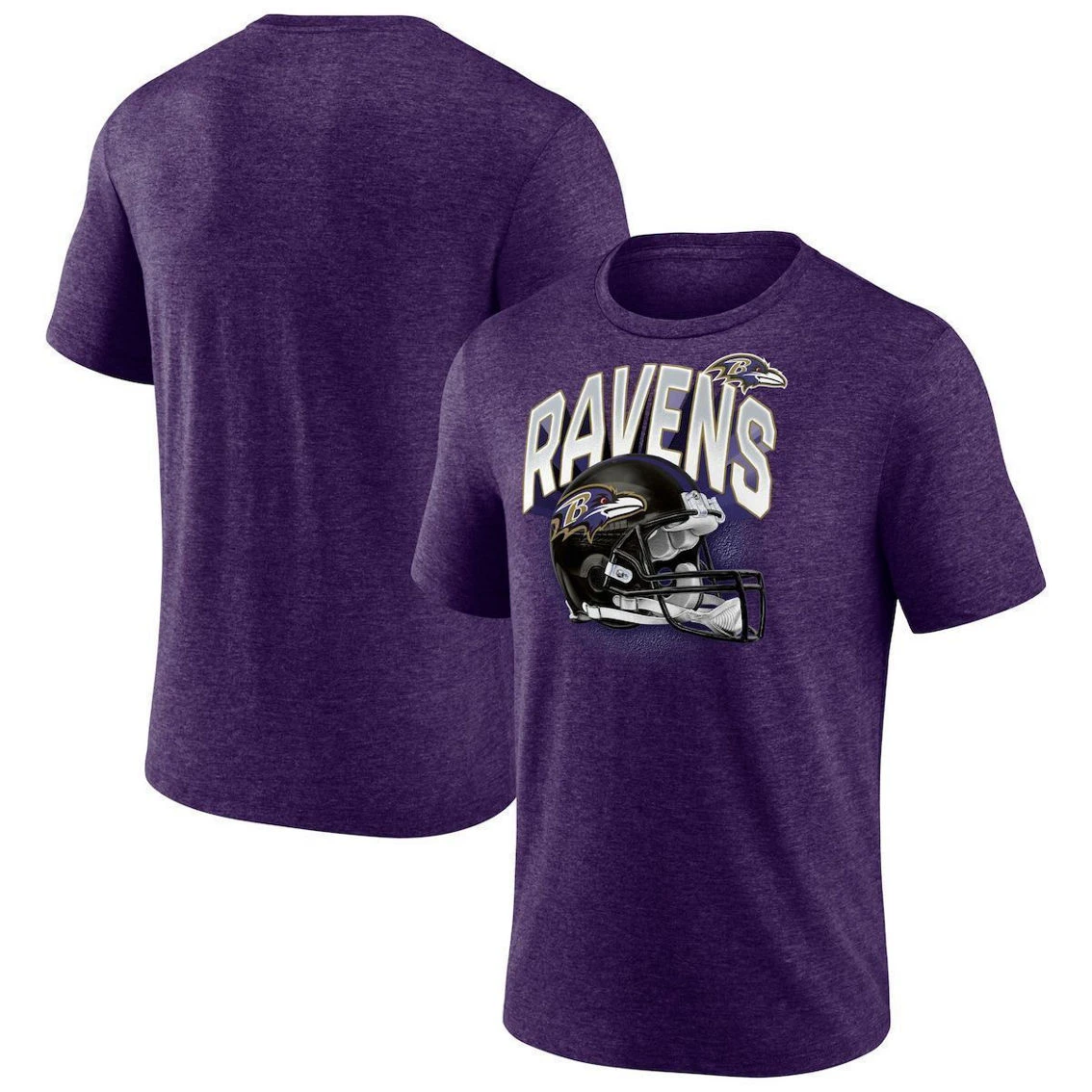 Fanatics Branded Men's Heathered Purple Baltimore Ravens End Around Tri-Blend T-Shirt 3 Fanatics Branded Men's Heathered Purple Baltimore Ravens End Around Tri-Blend T-Shirt