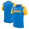 Nike Men's Heathered Powder Blue/Heathered Gold Los Angeles Chargers Color Block Team Name T-Shirt