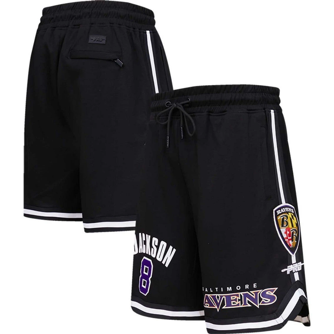 Pro Standard Men's Lamar Jackson Black Baltimore Ravens Player Name & Number Shorts 4 Pro Standard Men's Lamar Jackson Black Baltimore Ravens Player Name & Number Shorts - Image 2