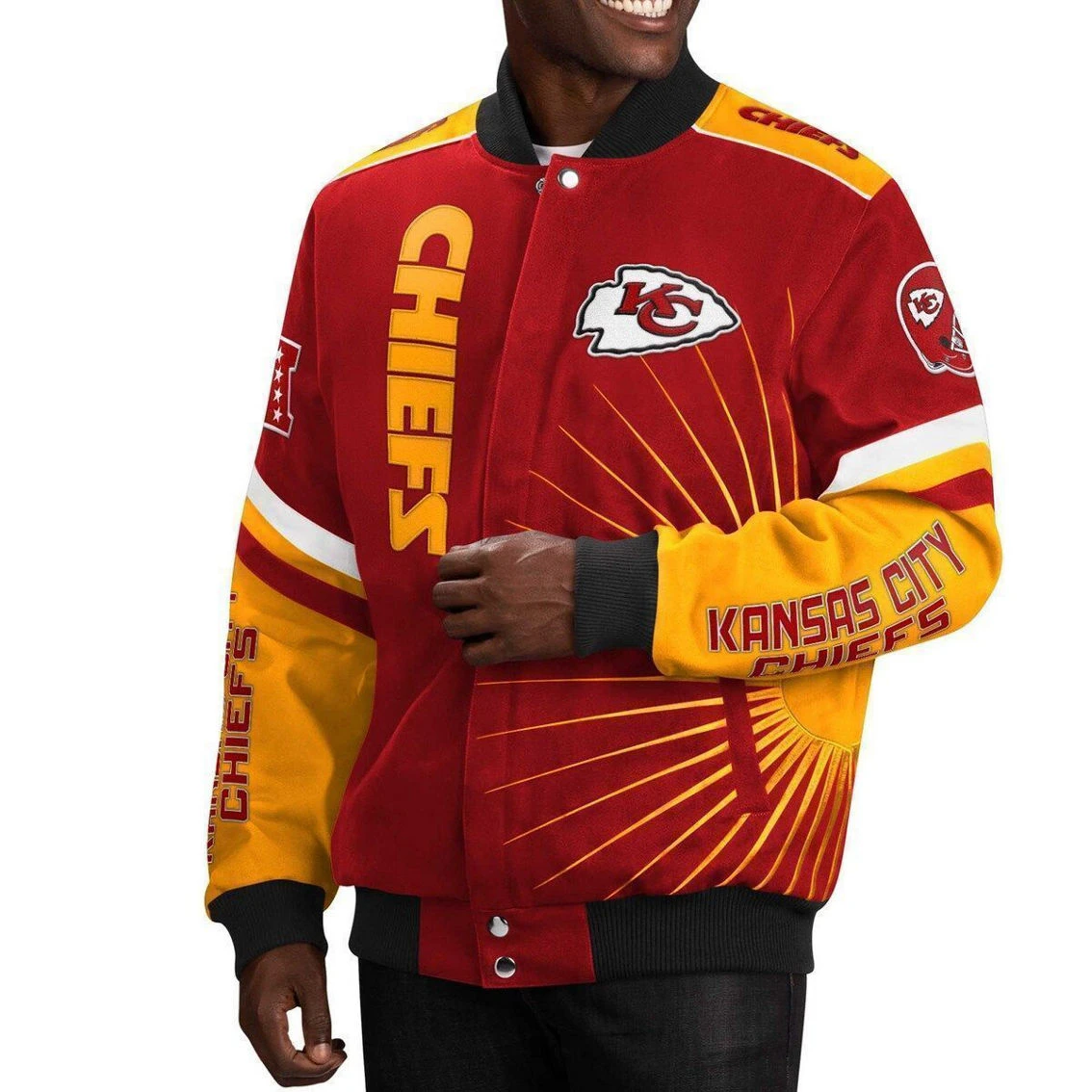 G-III Sports By Carl Banks Men's Red Kansas City Chiefs Extreme Redzone Full-Snap Varsity Jacket 4 G-III Sports By Carl Banks Men's Red Kansas City Chiefs Extreme Redzone Full-Snap Varsity Jacket - Image 2